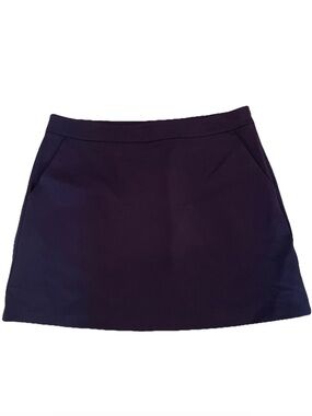 Boden Navy Blue Stretch Pockets Mini Skirt Size 14R Preppy Comfy Classic EUC